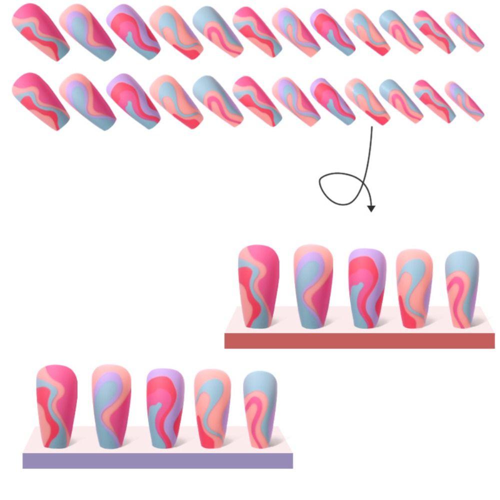 WATTLE Bộ 24 Móng Tay Giả Che Phủ Toàn Diện Phong Cách Halloween