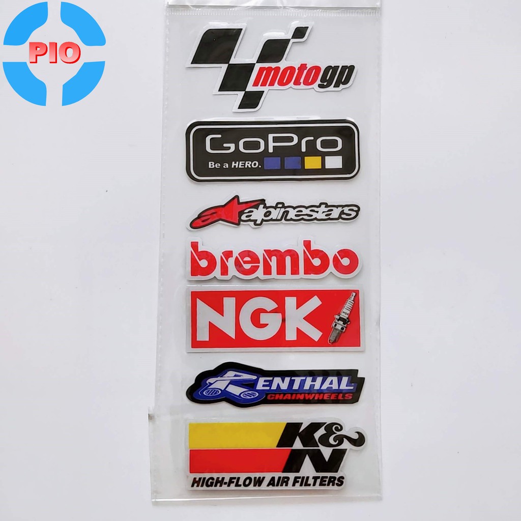 Bộ Tem Sticker Motogp Phản Quang Cao Cấp Dán Xe Máy, Ô Tô, Mũ Bảo Hiểm, Chống Thấm Nước, Chống Bay Màu