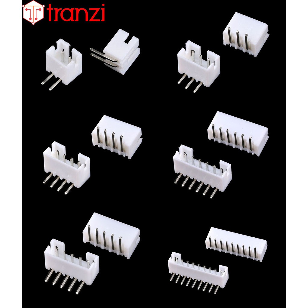 Giắc cắm header 2.0mm PH2.0 2P 3P 4P 5P 6P 7P 8P 9P 10P 11P 12P chân cắm cong trắng
