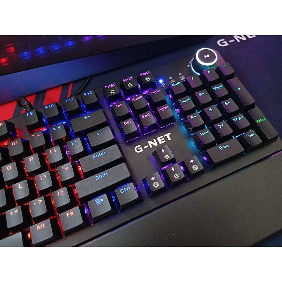 Bàn phím cơ chuyên game  Gnet GK315 led rgb rainbow bảo hành chống nước - Blue Switch -shop báo hồng