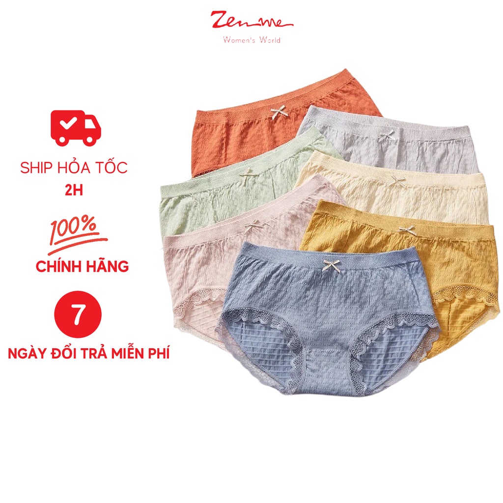 Combo 10 Quần Lót Nữ Zen Me Chất Liệu 100% Cotton Co Giãn 4 Chiều Kháng Khuẩn Khử Mùi Thoáng Mát