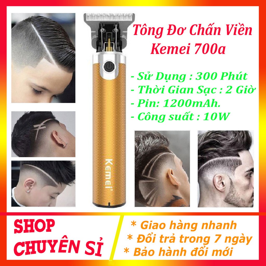 Tông Đơ Tạo Kiểu Và Chấn Viền Cắt tóc Kemei KM 700A Pin 1200mAh,Tông đơ cắt tóc chuyên nghiệp Kemei KM 707A