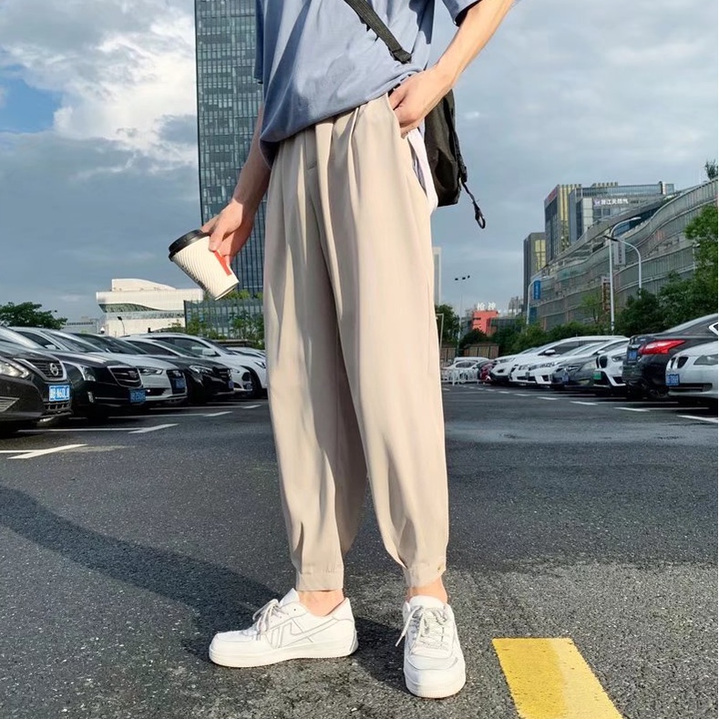 Quần dài jogger nỉ màu trơn phong cách Hàn Quốc thời trang cho nam