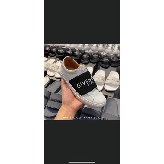 Giày lười slipon givechy trắng quai đen siêu cấp , giày thê thao nam trắng kèm hộp