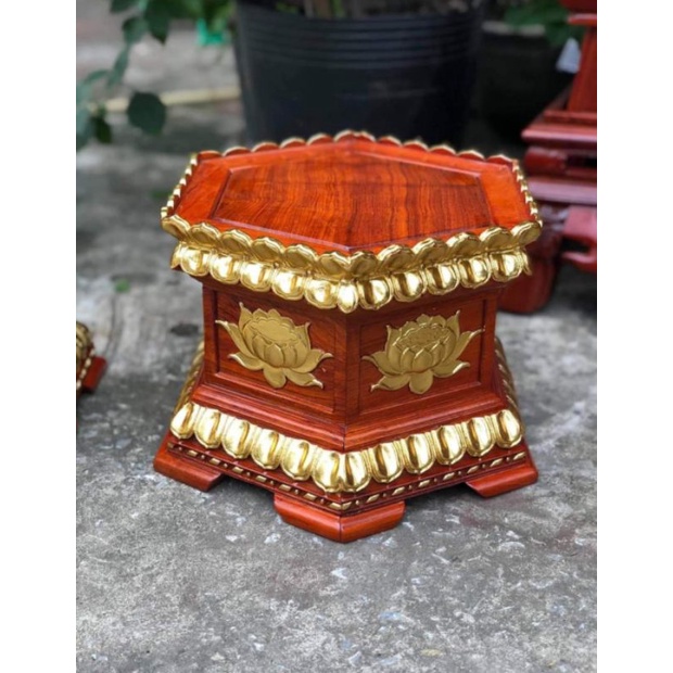 Đôn nhỏ, kỷ lục giác, lục năng triện hoa sen gỗ hương đá , kê tượng, phong thủy, lục bình,...nhận dát vàng ( thêm 100k)