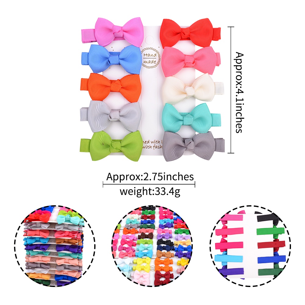 Bộ 10 Kẹp tóc KIDSBOWS hình nơ nhỏ nhắn dễ thương dành cho bé gái