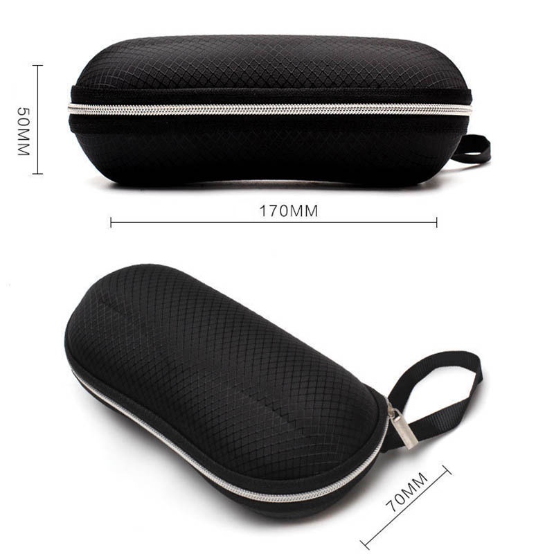 Hộp Cứng Màu Đen Có Khóa Kéo Dùng Để Đựng Mắt Kính