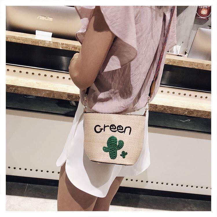 Túi Đeo Chéo Nữ Green & Joy Quai Thổ Cẩm