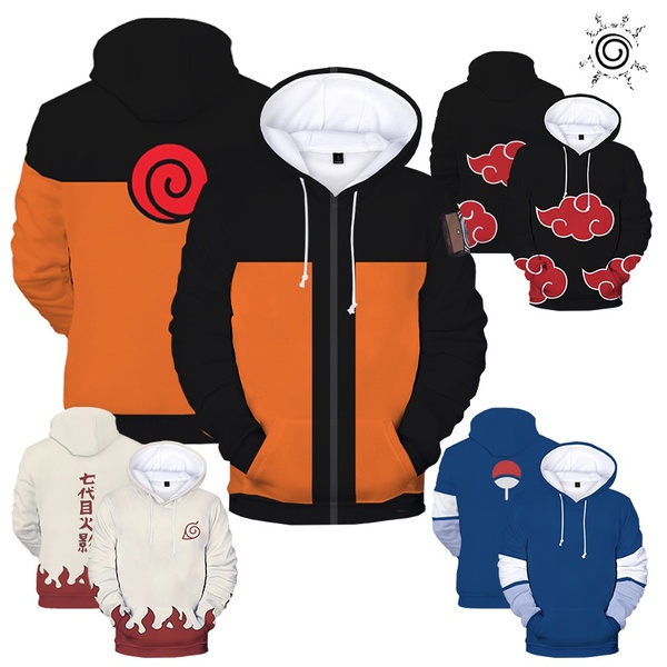 Áo Hoodies Có Nón Dài Tay In Hình Naruto 3d Thời Trang