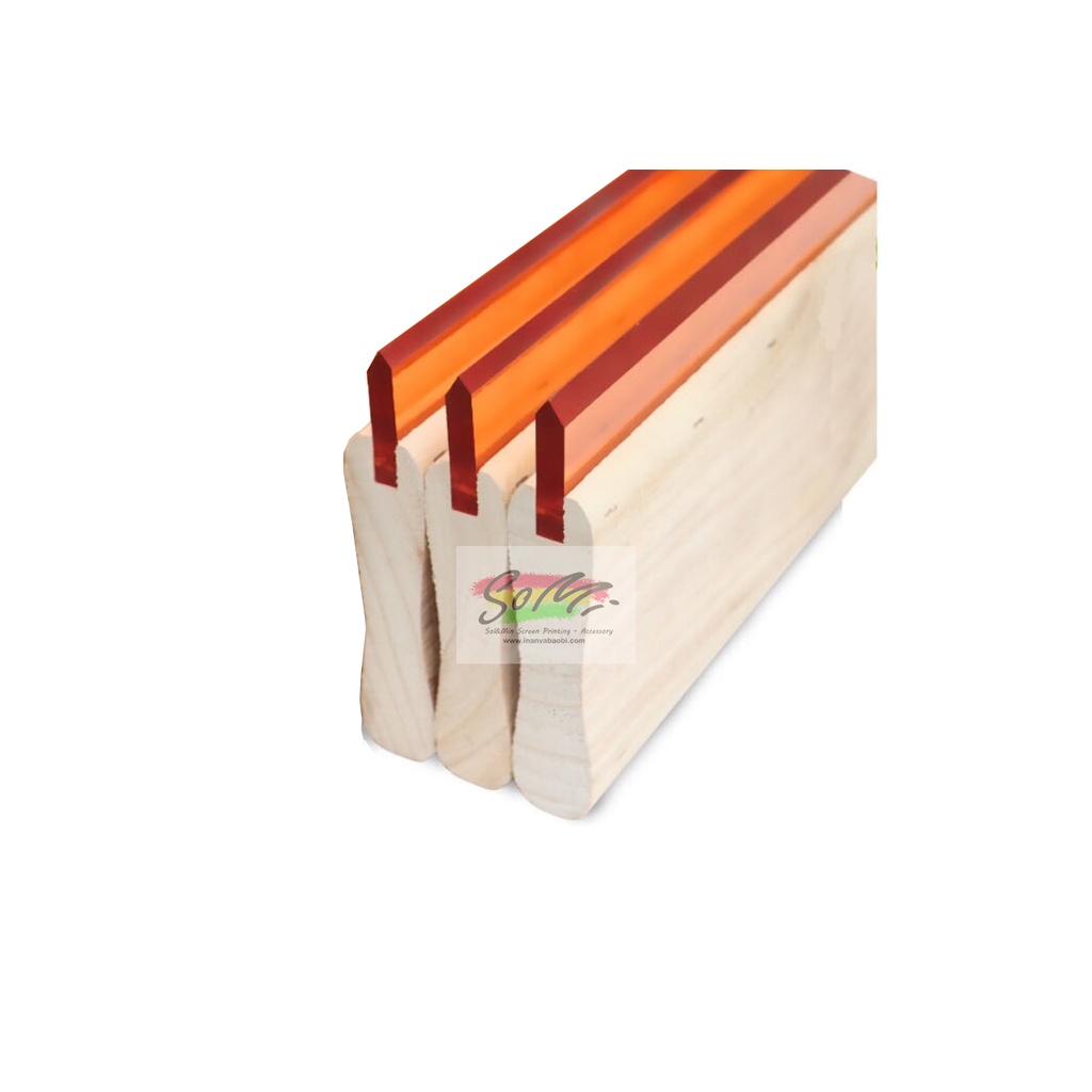 Dao gạt mực vát nhọn cán gỗ dài 20cm, dùng để in lụa không nghiêng, dùng trong máy in hoặc in thủ công