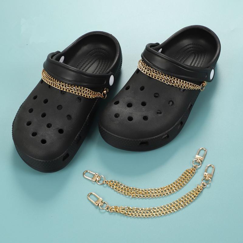 1 pcs Phụ Kiện Chuỗi Dây Xích Kim Loại Đính Đá Hình Cá Sấu DIY Trang Trí Giày/Giày Thể Thao Có Thể Tháo Rời Tái Sử Dụng