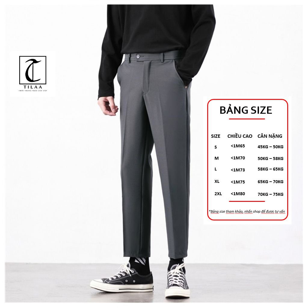 Quần baggy nam Unisex Tilaa Fashion - quần tây ống rộng trẻ trung - bộ đồ nam hàn quốc QB01 | BigBuy360 - bigbuy360.vn