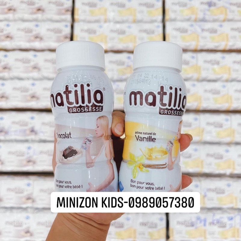 Lốc 4 Chai Sữa Bầu Matilia Pháp  Đủ Vị Date Dài Hạn | Minizon Kids