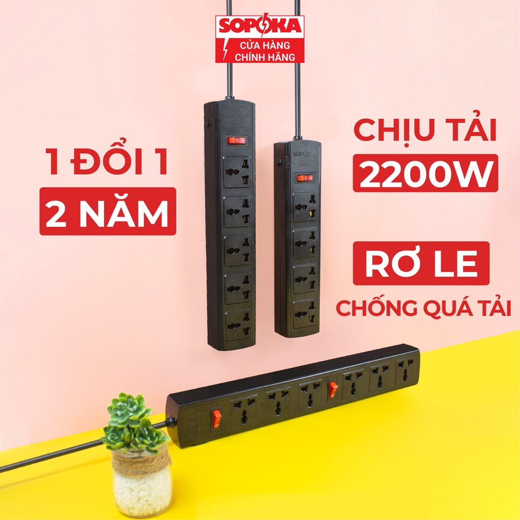 [Mã BMBAU50 giảm 10% đơn 99k] Ổ cắm điện ổ điện SOPOKA 3T3,5-6T3,5 chịu tải đến 2200W