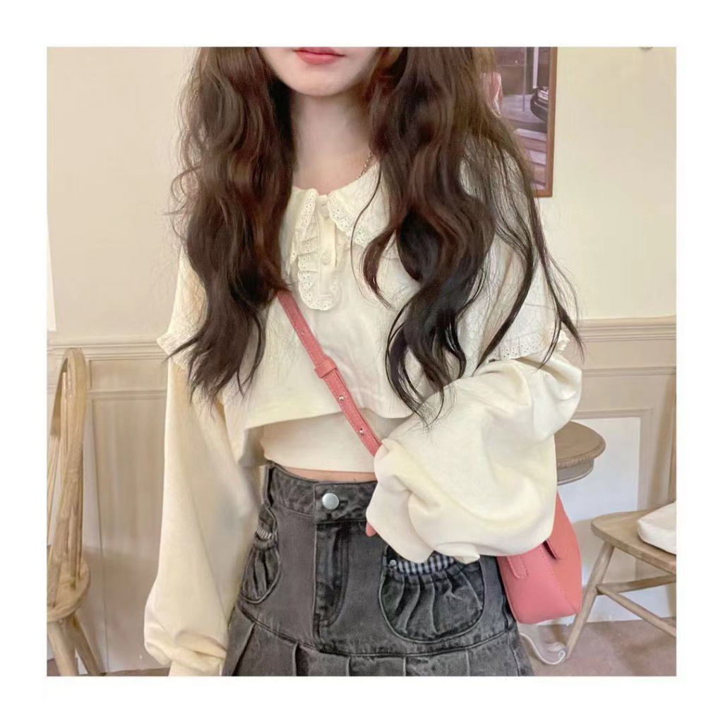 Bộ Đồ Thời Trang Mùa Thu Nhật Bản Mềm Mại Hai Món Áo Dây Dáng Rộng Cá Tính Cho Nữ