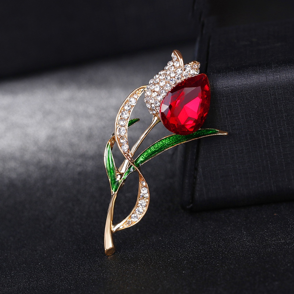 Ghim CàI ÁO HìNh Hoa Tulip ĐíNh Kim Cương Giả NhiềU MàU SắC