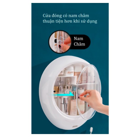 Kệ đựng mỹ phẩm MIRALEE để đồ trang điểm trong nhà tắm treo tường không đục lỗ,làm bằng nhựa ABS,gia dụng giá sinh viên.