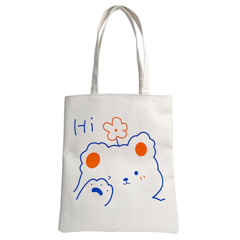 Túi Xách Tote Vải Canvas Cỡ Lớn In Họa Tiết Động Vật Có Khóa Kéo Cho Nữ