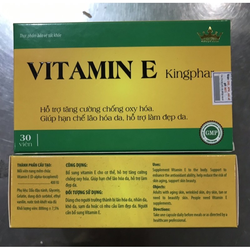 Viên Uống Bổ Sung VITAMIN  E Kingphar Hộp 30 viên – Bí quyết dưỡng da từ sâu bên trong