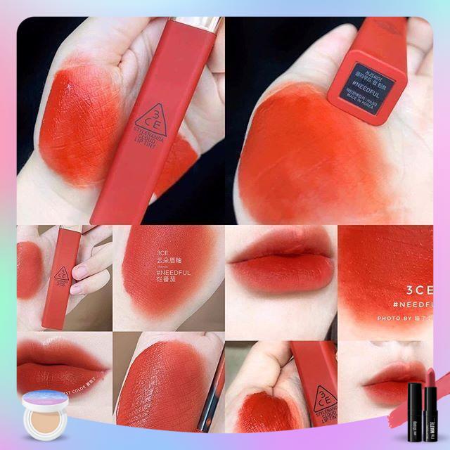 Son kem 3CE Cloud Lip Tint Needful- đỏ cam gạch