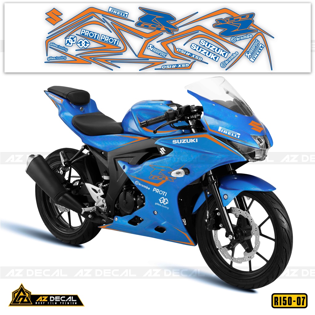Tem Rời Xe GSX R150 Nhiều Lựa Chọn Màu - Phong Cách Tem Chỉ | GSX R150-07 | Decal PVC Chống Nước, Dễ Dán