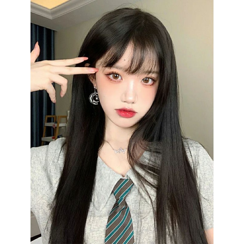 [Sẵn] Wig/Tóc giả nguyên đầu teen/lolita/cosplay đen dài thẳng siêu hot Z7007 màu đen [Miu Cosplay]