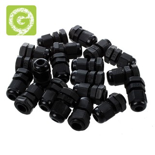 20 Đầu Nối Dây Cáp Bằng Nhựa Màu Đen Chống Nước Pg7