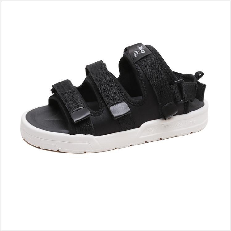 Sandal nữ 3 quai Hàn Quốc, đế bằng, gót dán, đế Poly siêu êm. Sandal học sinh.