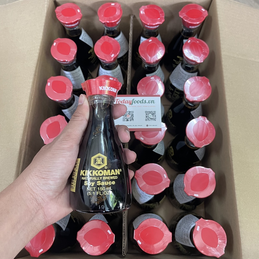 Nước tương Kikkoman hương vị truyền thống Nhật Bản tiện dụng gia đình - Chai thủy tinh 150ML