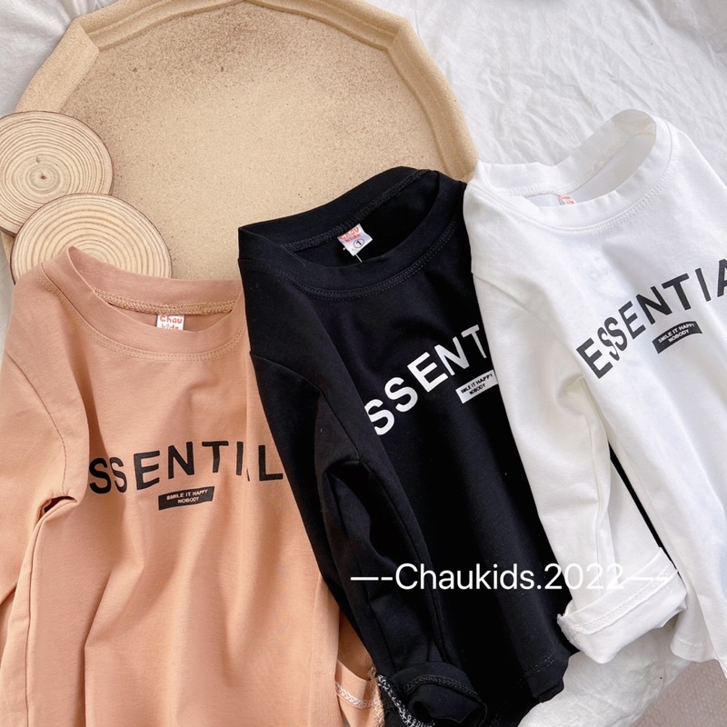 Áo thun dài tay bé trai in chữ Essen chất liệu cotton mềm đẹp