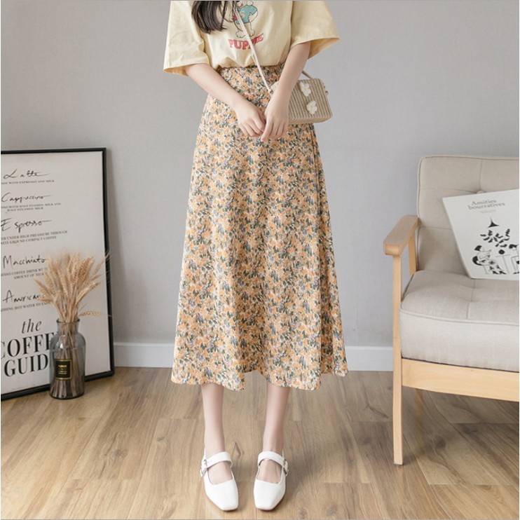 Chân Váy Hoa Nhí Vintage Chun Sau Nhiều Màu - Chân Váy Dài Vintage Chất Liệu Voan Nhật CV18 | WebRaoVat - webraovat.net.vn