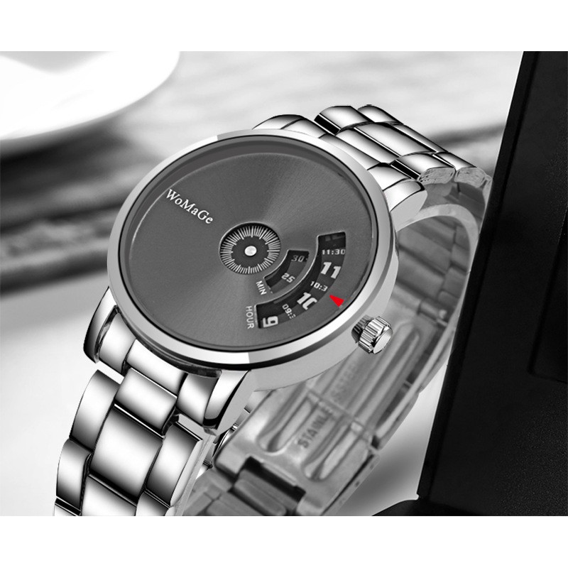 Đồng hồ thời trang nam dây thép mặt quay số WOMAGE PKHRWMG004 | BigBuy360 - bigbuy360.vn