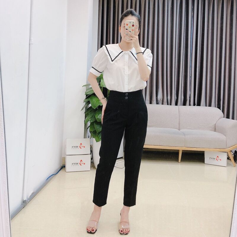 Min's Shoes - Quần Baggy Lưng Cao Thời Trang Xuân Hè Cho Nữ 100