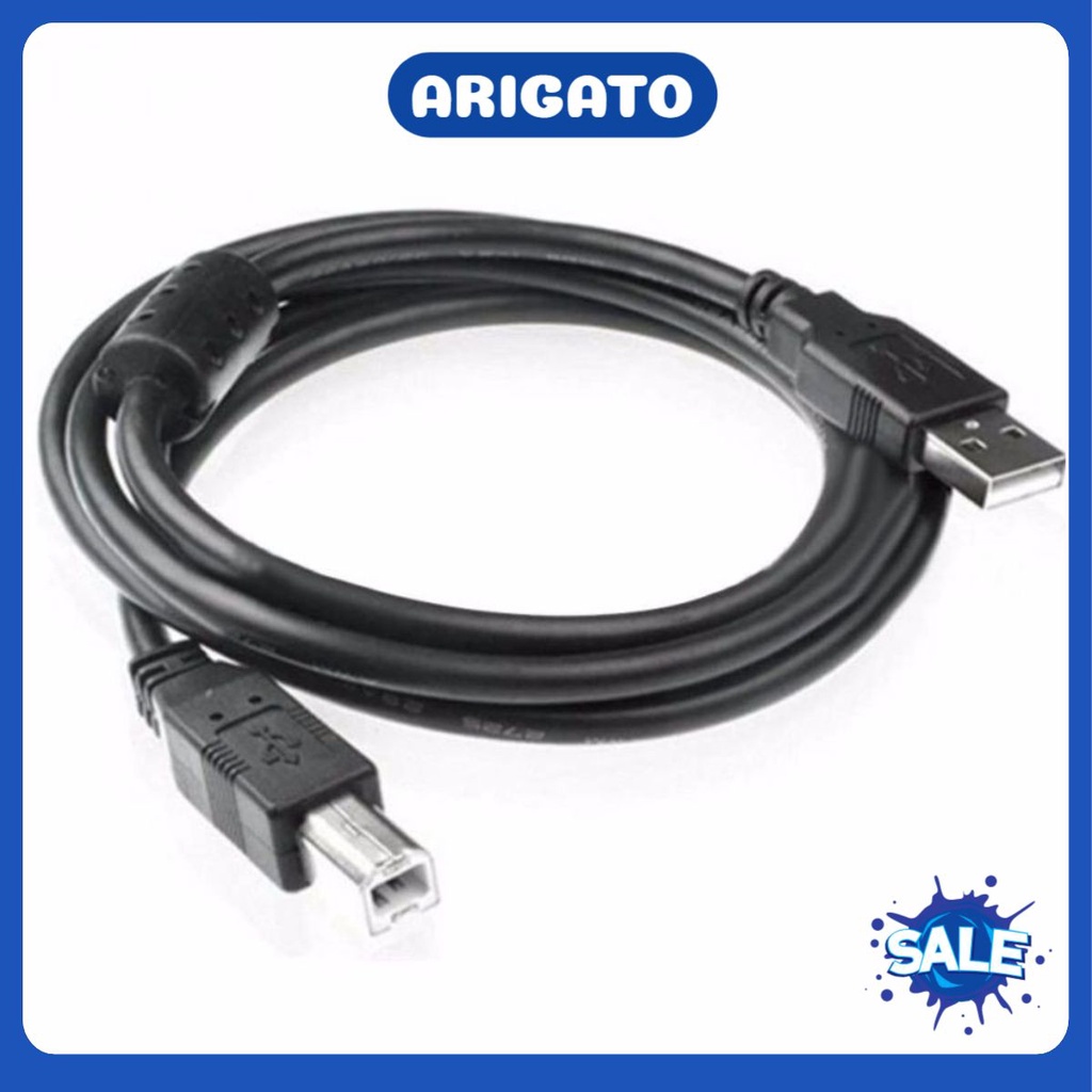 Dây cáp máy in cổng USB 2.0 đen dài 1.5M 3M 5M kết nối máy in với máy tính PC laptop chống nhiễu tốt ARIGATO