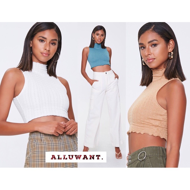 Áo Cropped Mock Neck Tank Top F21 VNXK
