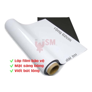 [NCSG] Cuộn bảng nam châm trắng bóng viết được bút lông khổ 100cm x 62cm