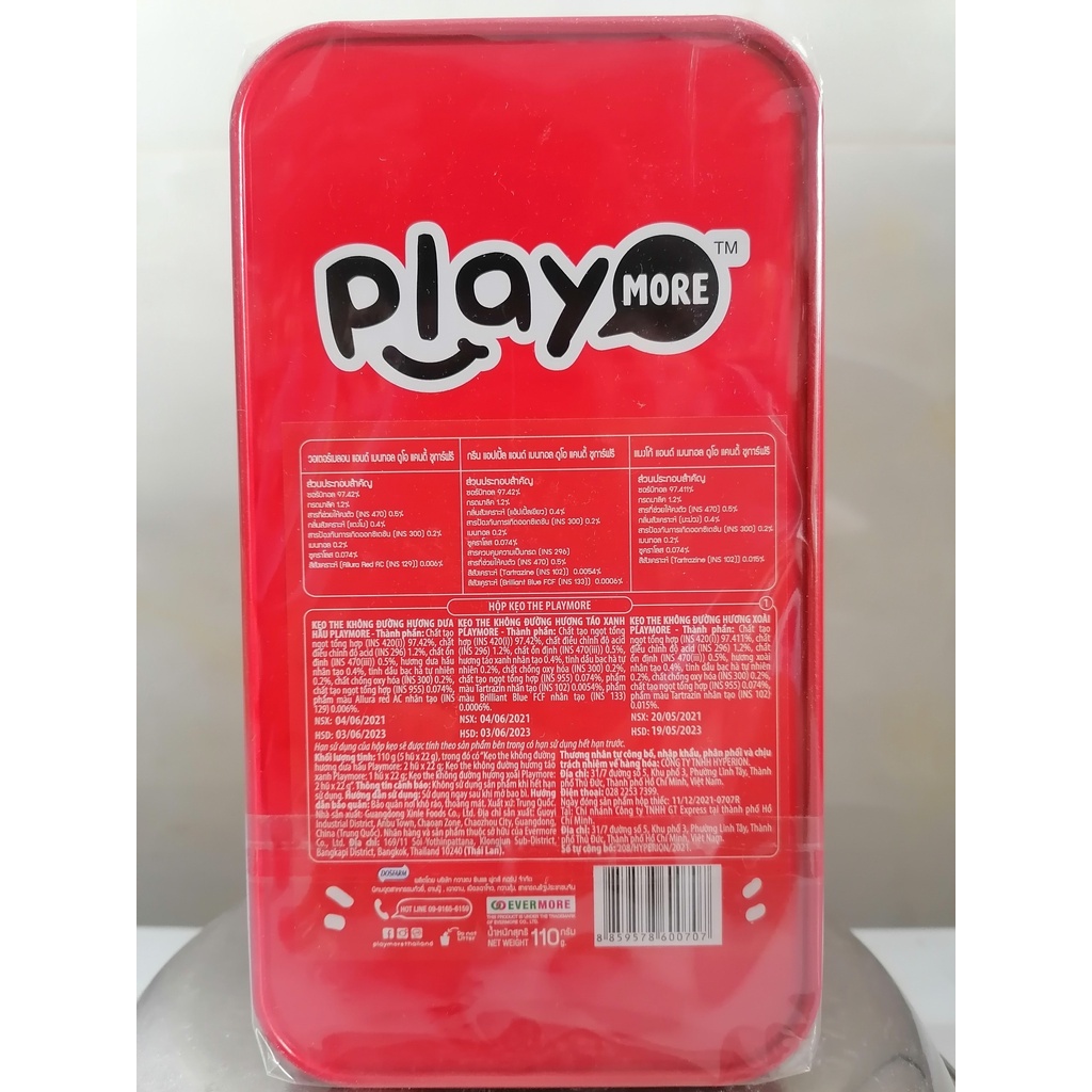 [HỘP ĐỎ 110g] KẸO THE KHÔNG ĐƯỜNG HƯƠNG TRÁI CÂY [China] PLAYMORE Cooling Candy