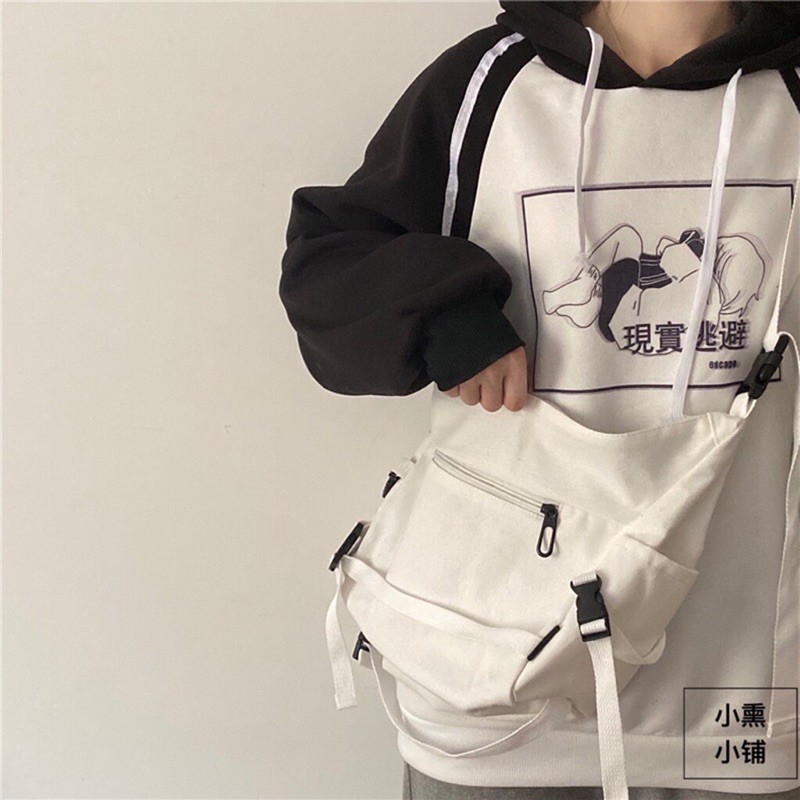 túi vải đeo chéo canvas Unisex trơn thời trang Hàn quốc đi học , đi chơi | BigBuy360 - bigbuy360.vn