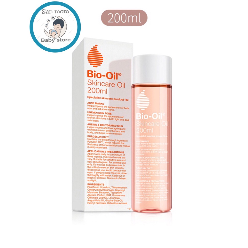 Bio Oil  125ml, 60ml, 200ml, Dầu Giảm Rạn Da, Mờ Sẹo Cho Bà Bầu Trước Và Sau Sinh, Nhập Khẩu Chính Hãng Anh