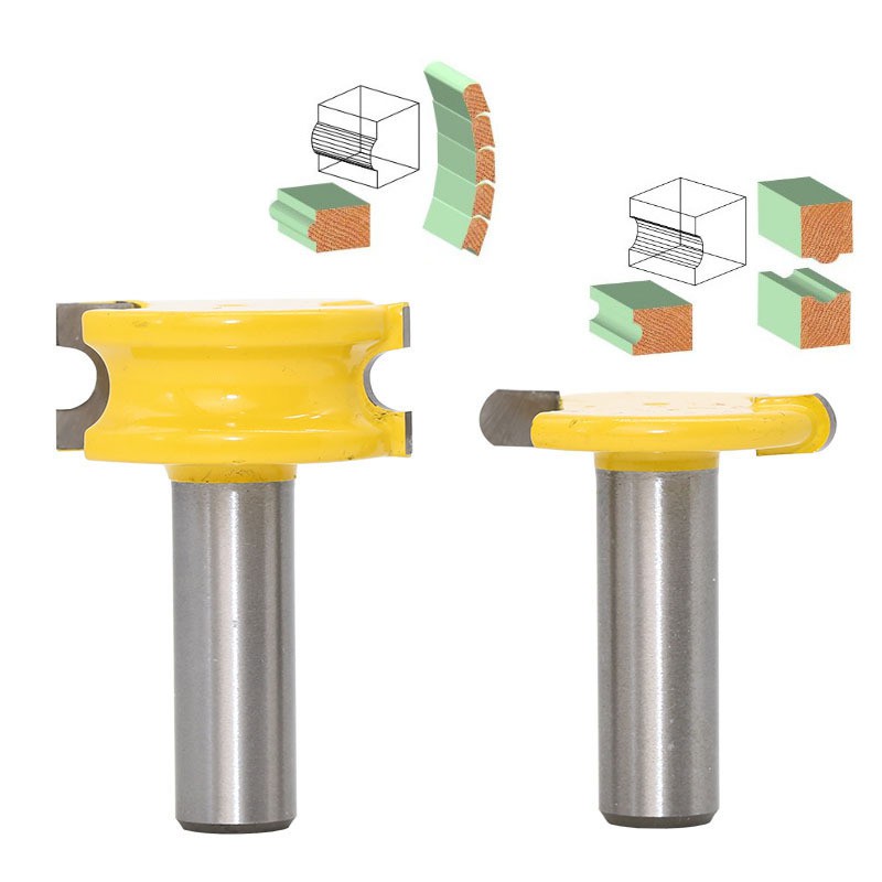 Bộ 2 mũi phay gỗ ghép âm dương bán nguyệt, cốt 12.7mm