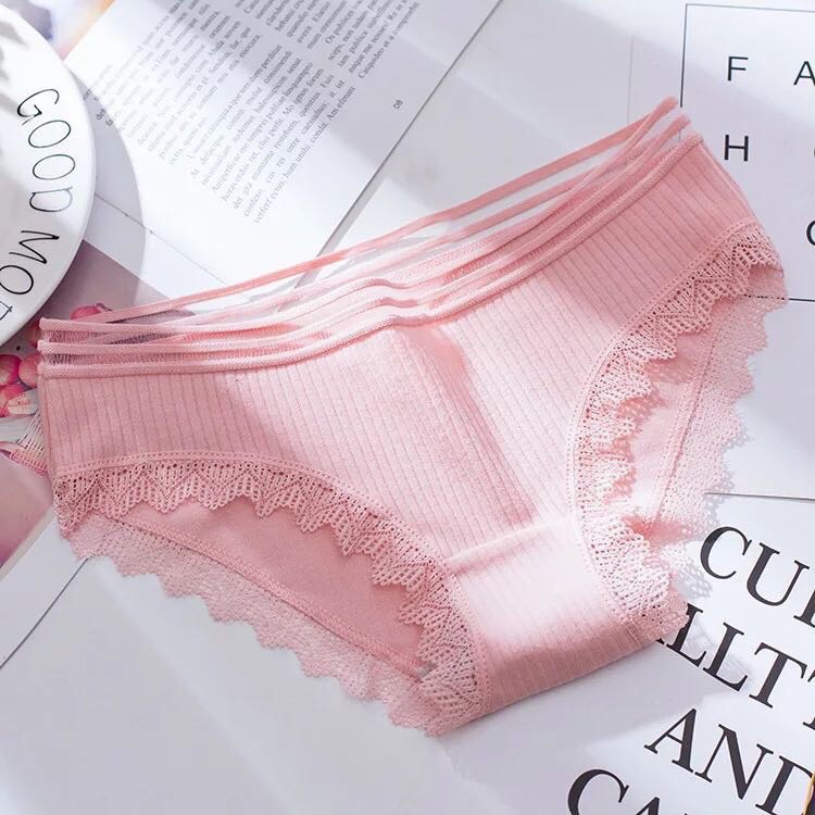 Quần lót gân tăm kháng khuẩn phối viền ren điệu đà freesize dưới 54kg | BigBuy360 - bigbuy360.vn