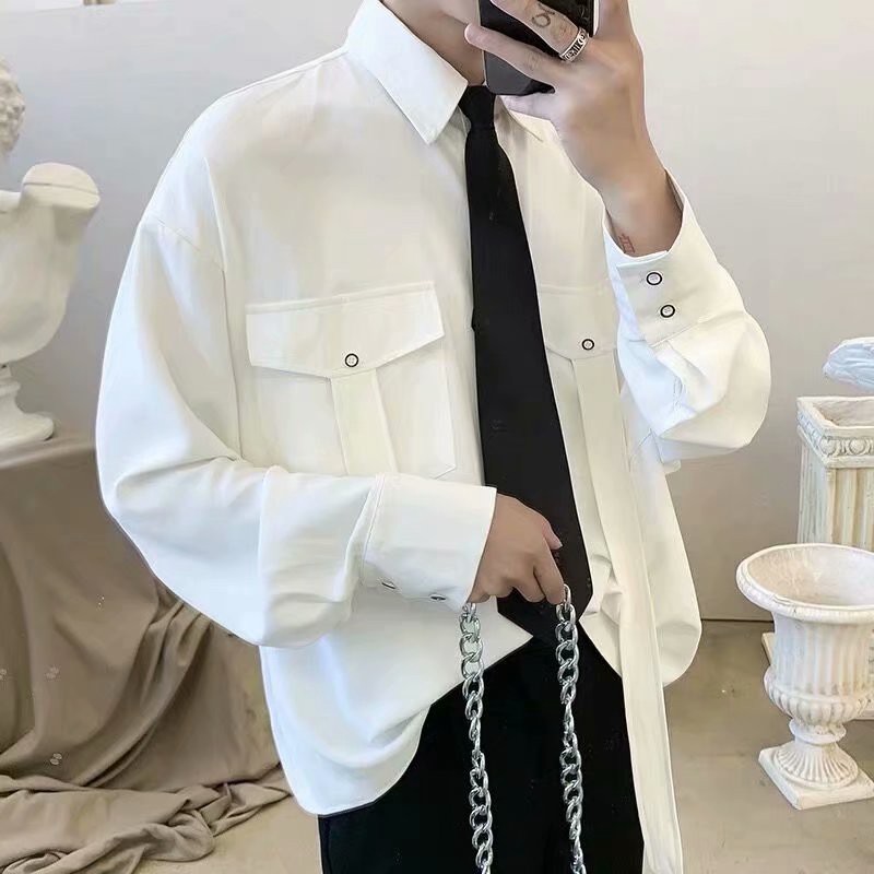 Áo Sơ Mi Nam Thiết Kế Đơn Giản Thời Trang Theo Phong Cách Hàn Quốc