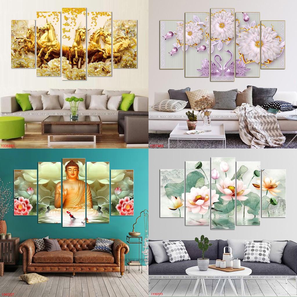 [GIÁ XƯỞNG] 20 MẪU TRANH TREO TƯỜNG 5 TẤM RỘNG 1.5M HOT NHẤT 2019 | BigBuy360 - bigbuy360.vn