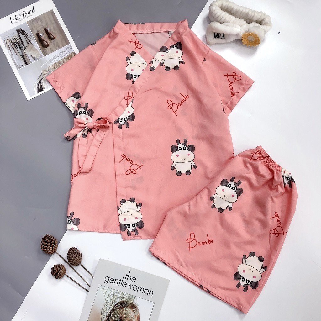 Set Lụa Mặc Nhà Mùa Hè Kimono ⚡ Casper.Store | FREESHIP | ⚡ Bộ mặc nhà nữ chất lụa bóng