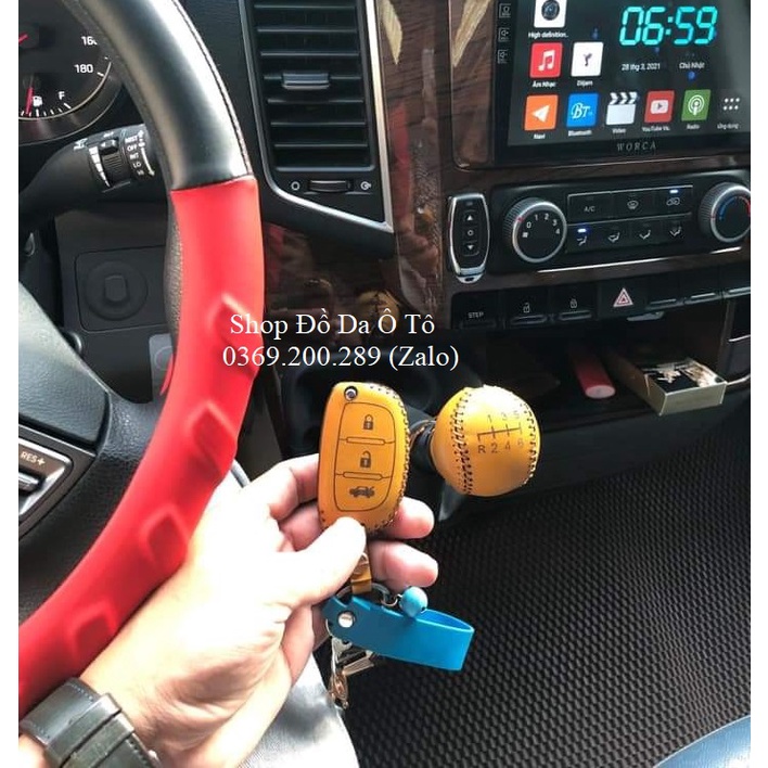 [UY TÍN] Combo bọc da cần số phanh tay chìa khóa xe Hyundai SOLATI bằng da bò, nhiều mầu sắc, giá gốc tại xưởng