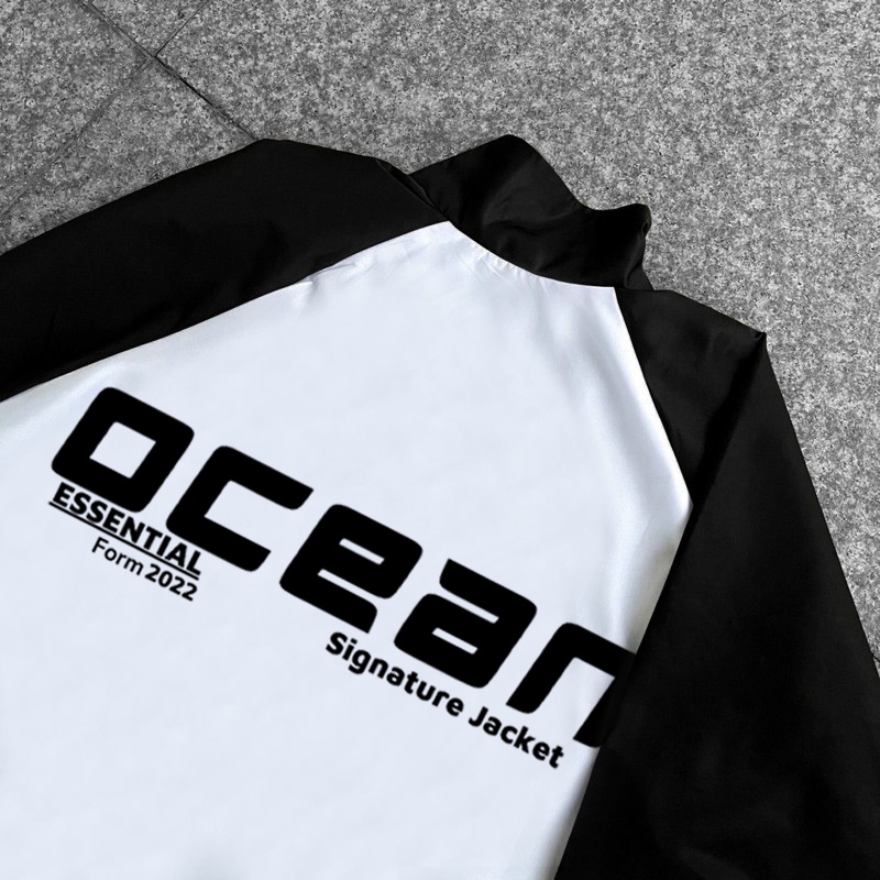 Áo khoác jacket OCEAN dù 2 lớp phối màu Local Brand unisex - Áo khoác nam nữ Ullzang Basic có form rộng XL - OCEAN.CLO