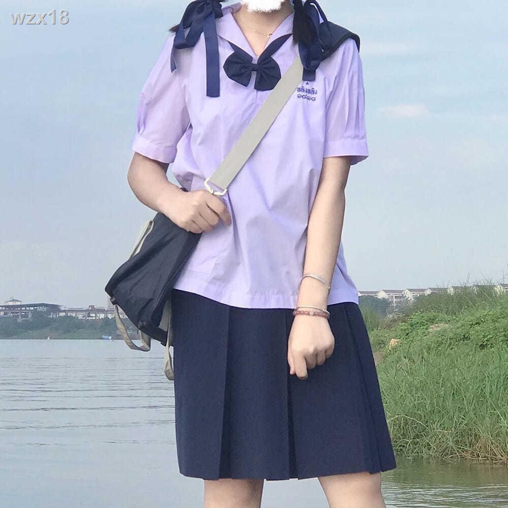 Xingmeng ban đầu jk áo sơ mi nữ thủy thủ cổ tay phồng Đồng phục học sinh Thái Lan mùa hè mới hàng