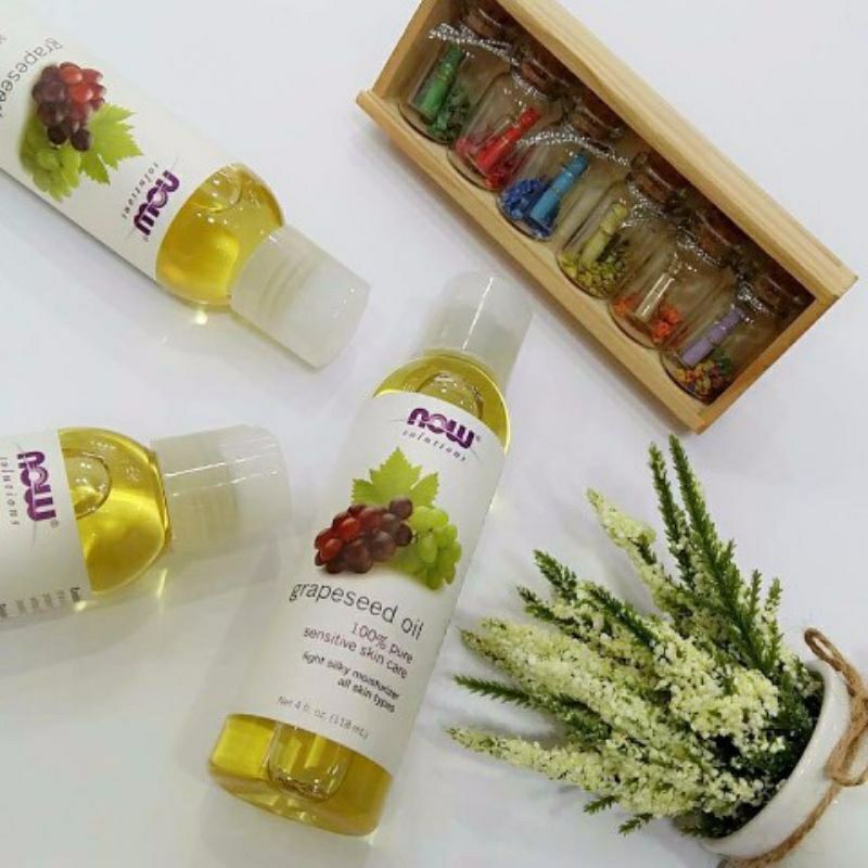 [8/2023] Dầu hạt nho Now Grapeseed Oil 100% Pure Sensitive Skin Care