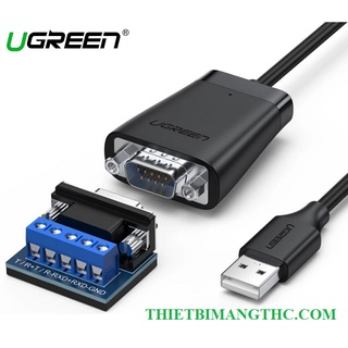 Cáp USB 2.0 to Com DB9 rs422+485 dài 1,5m Chipset FTDI Ugreen 60562 chính hãng