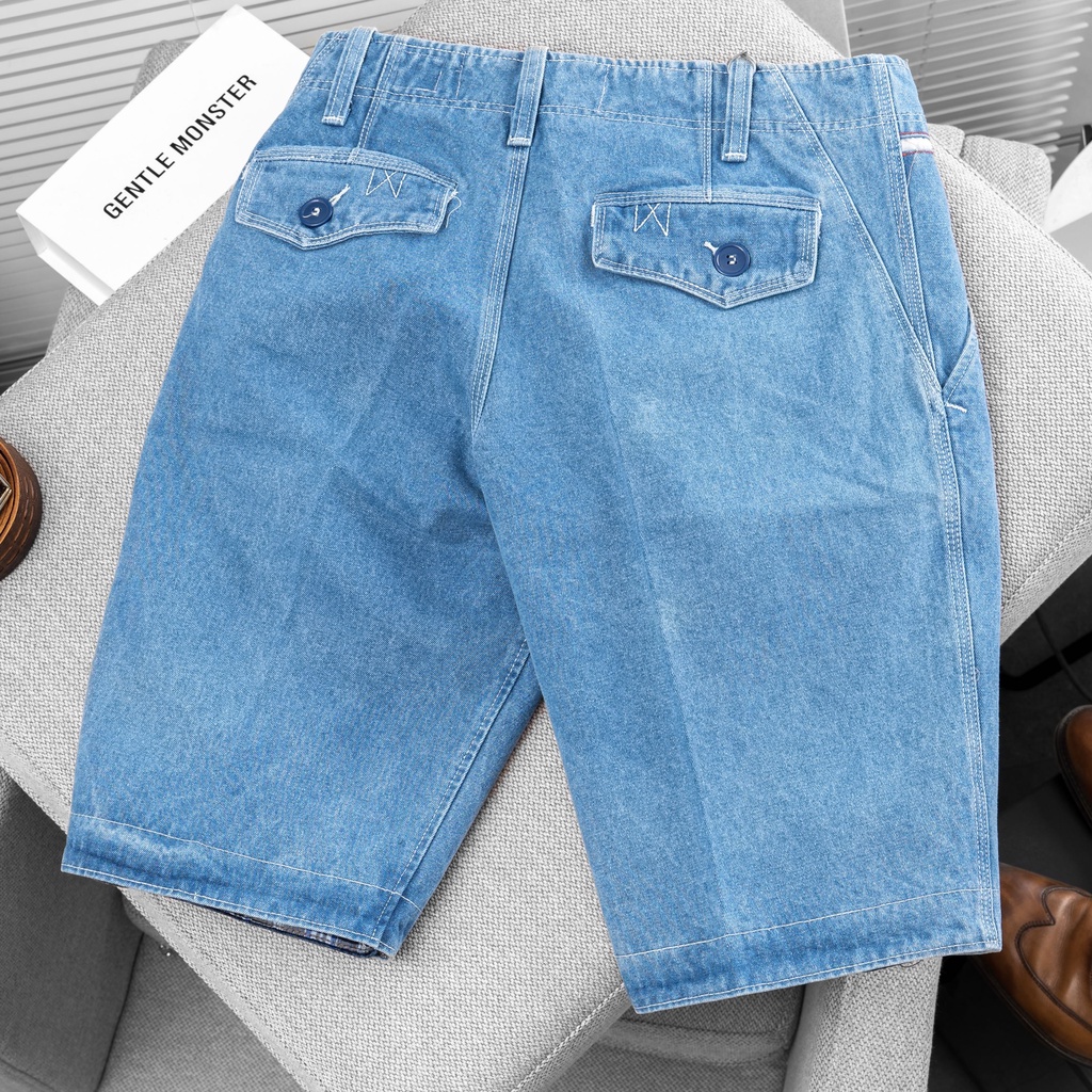 Quần Short Jean Nam Túi Xéo cao cấp ống suông-form chuẩn đẹp-chất vải jean mềm,có dấu kiểm định quatest trên từng sp